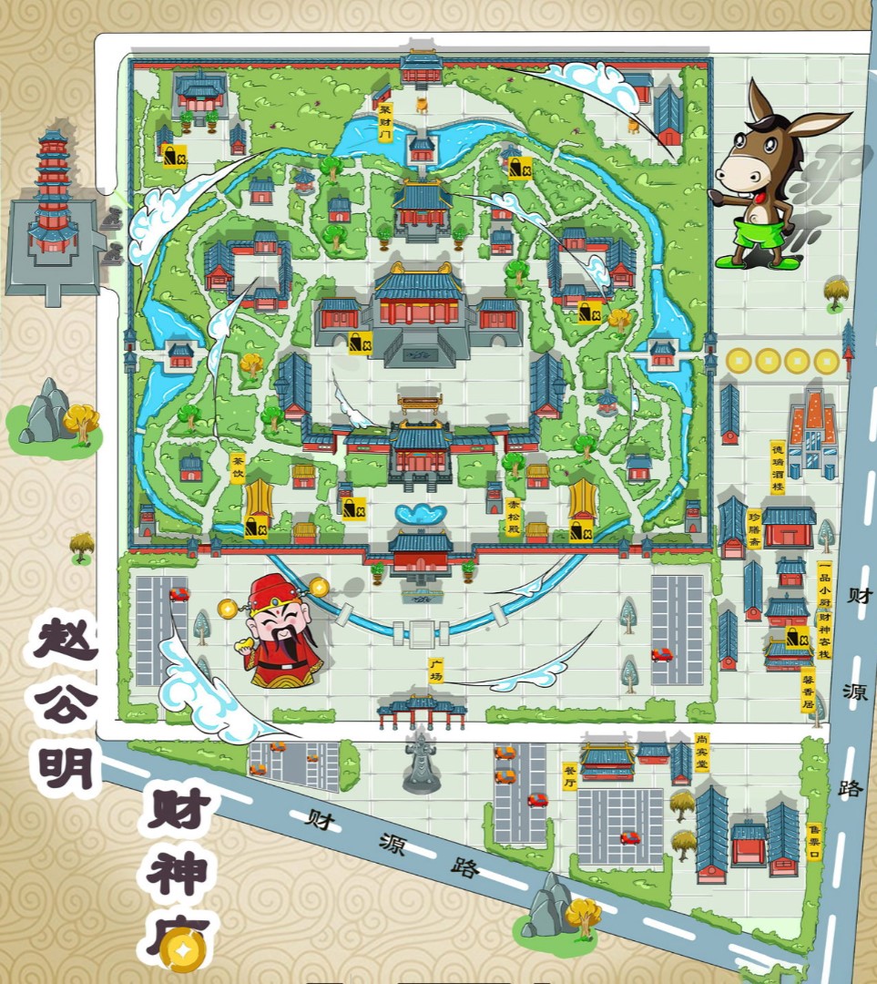 玉田寺庙类手绘地图